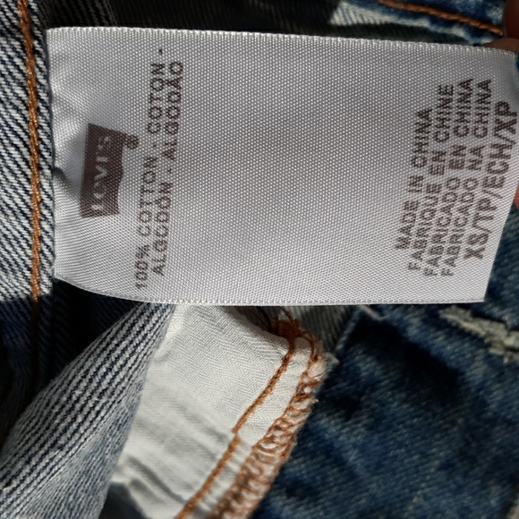 Levis XS Stitch Customized Distressed Jean Denim Jacket - Picture 15 of 17